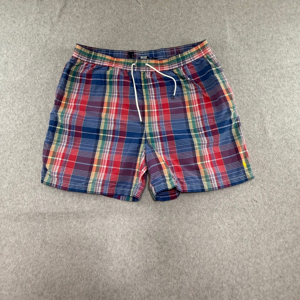 Polo Ralph Lauren Swim Shorts Mens 4XB Trunks Plaid Mesh Lined Big & Tall